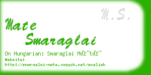 mate smaraglai business card